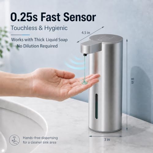 XINKORA Stainless Steel Automatic Soap Dispenser for Dish & Hand Soap