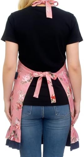 Love Potato Women's Floral Apron with Pockets - Adjustable Straps