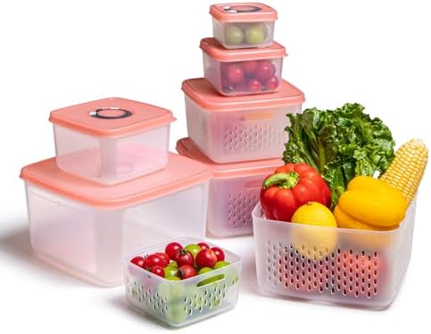 6-Piece Fruit Storage Containers with Removable Colanders