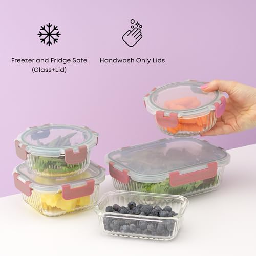 JoyJolt 24pc Borosilicate Glass Storage Containers with Lids