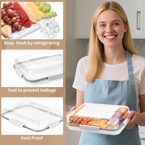 Airtight Fridge Produce Saver with Drain Tray and Cutting Board Lid