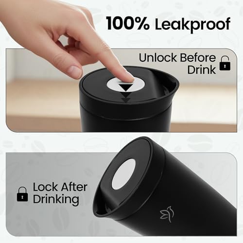 12oz Travel Coffee Mug with Lid | Insulated Stainless Steel Tumbler