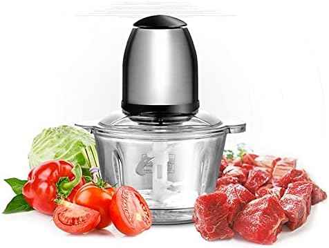 Electric Meat Grinder, 2L Capacity Glass Bowl