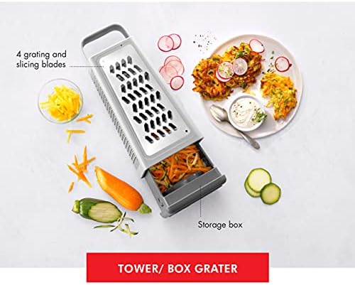 ZWILLING Z-Cut Tower Multifunctional Box Grater, Faster Grating