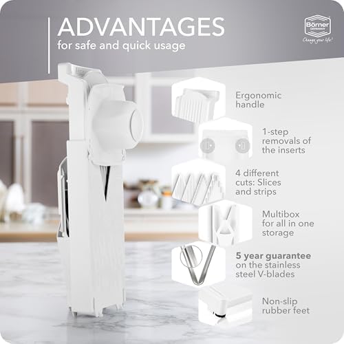 Börner V3 Mandoline Food Slicer, White