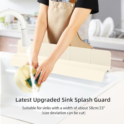 23" Ultra Silicone High Sink Splash Guard, Beige