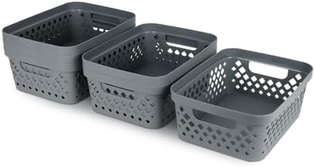 Glad Plastic Storage Basket Set, Value Pack of 6 | Open Storage Bins