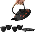 Japanese Style Cast Iron Teapot with Infuser Trivet Tetsubin Kettle