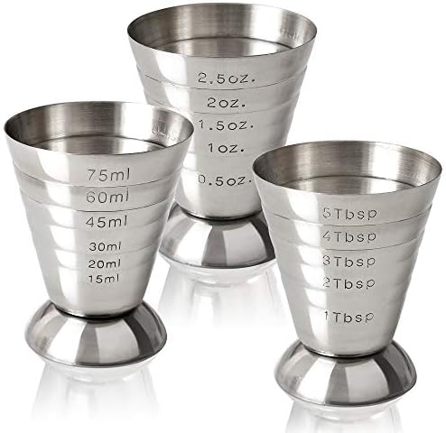Stainless Steel Measuring Cup, 2.5 oz, 75 ml, 5 Tbsp, Cocktail