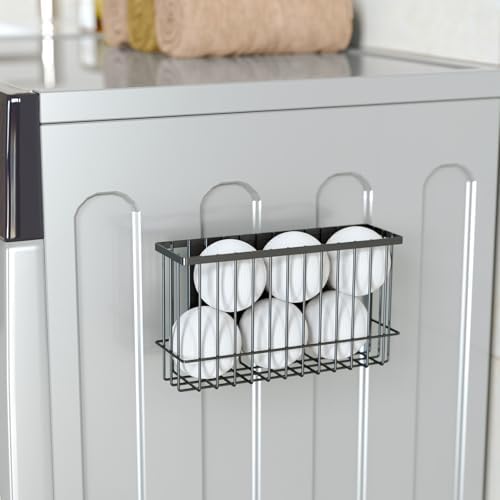 NiHome Magnetic Basket Organizer, 2 Pack, Black