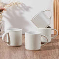 E-far Coffee Mugs Set of 4, 12 oz Stoneware Coffee Cups with Handle