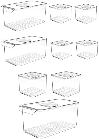 SANNO Produce Saver Containers for Refrigerator Food Fruit Vegetables