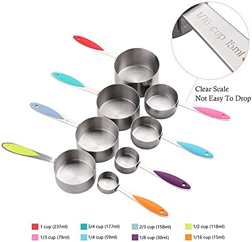 Measuring Cups and Spoons Set of 17 Double Sided Magnetic Measuring