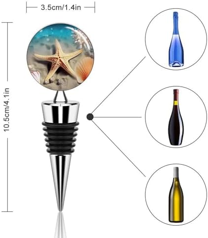 Starfish Coral And Seashell Wine Stopper Vacuum Alloy Wine Bottle