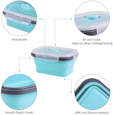 3 Packs Collapsible Food Storage Containers with Lids & Vent 11.8
