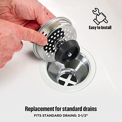 HIGHCRAFT 9843-2 Sink Strainer Basket, 3-1/2 Inch, Pack of 2