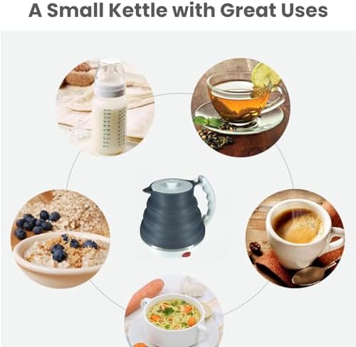 Travel Electric Kettle and Collapsible Pour Over Dripper, Black