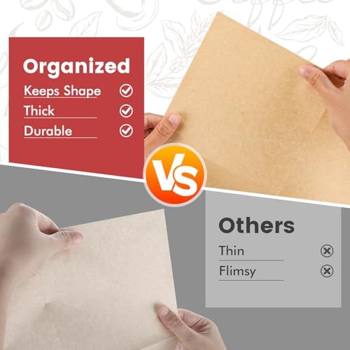 Pre-Folded Unbleached Cone Coffee Filters – Premium Thick Paper