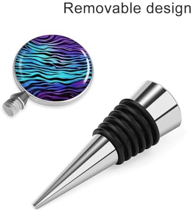 Purple Blue Green Camouflage Zebra Stripes Wine Stopper Vacuum Alloy