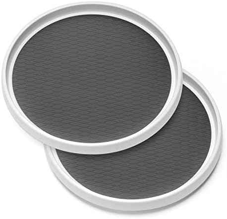 2 Pack, 12-Inch Non-Skid Lazy Susan Organizers - Turntable Rack for Pantry Organization and Storage, Kitchen, Fridge, Cabinets, Bathroom Makeup Vanity Countertop, Under Sink Organizing, Spice Rack
