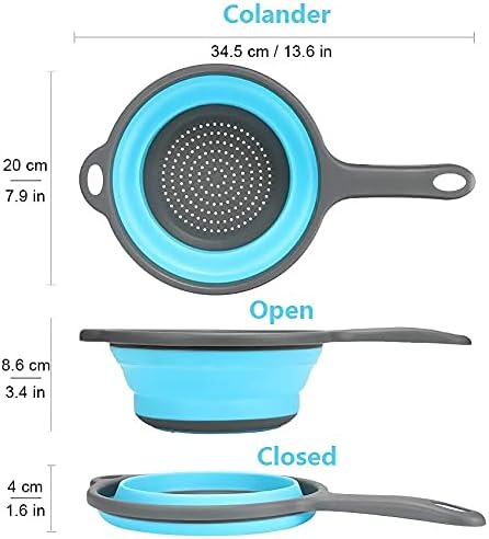 Kitchen Foldable Silicone Strainer Colanders, Collapsible Colanders - Image 2