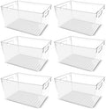 Utopia Kitchen Pantry Storage Bins, 6 Pack, Large, Clear