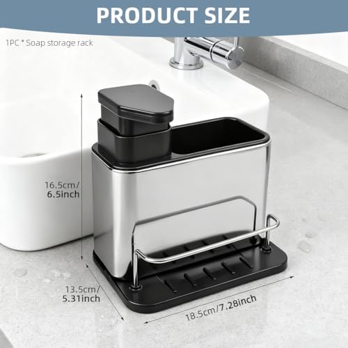 3-in-1 Kitchen Dish Soap Dispenser with Sponge Holder