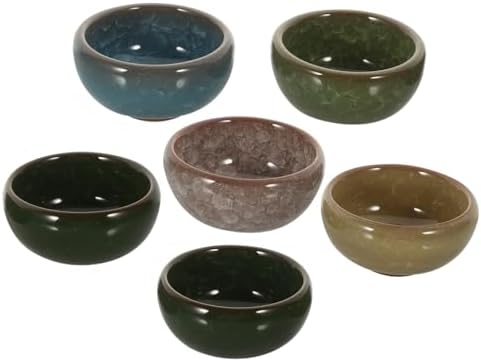 Ciieeo Essential Oil Mixing Bowl Set, 6 Pieces Ceramic Ice Cracked