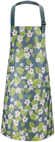 Jeffbaubl 4 Pack Floral Aprons with Pocket, Adjustable Cooking Aprons