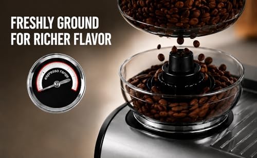 Zulay Kitchen Magia Manual Espresso Machine with Built-In Grinder