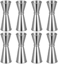 8 Pack Jigger for Bartending, Stainless Steel Double-Sided Jigger 2 oz