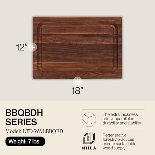 John Boos BBQ Series Walnut Cutting Board, 18 x 12 in