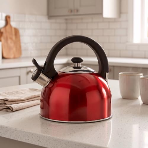 Magefesa Sabal Stainless Steel Whistling Tea Kettle, 2.1 Qt