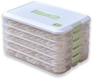 Refrigerator Dumpling Storage Box, 5-Layer, Green