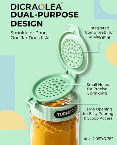 Newly Upgraded 24 Pcs Glass Spice Jars Set with Labels, 4oz Macaron