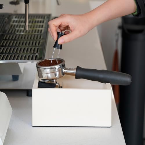watchget Espresso Knock Box Portafilter Tamping Stand, White