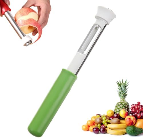 2 in 1 Apple Corer and Peeler Tool, 2026 Upgrade Stainless Steel Red