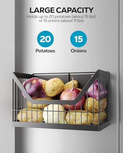 Nieifi Magnetic Shelf for Fridge, Black, 4-Pack