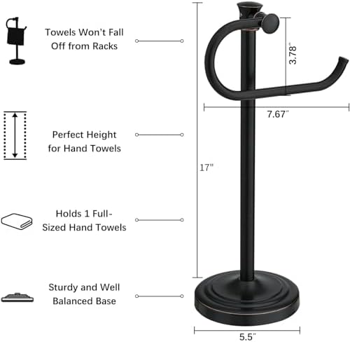 BESy Countertop Hand Towel Holder, Oil Rubbed Bronze
