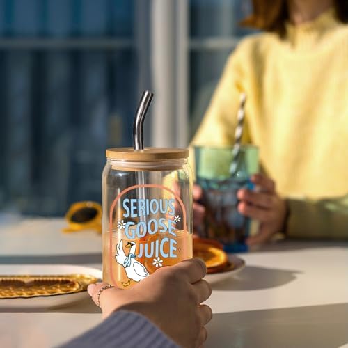 Funny Serious Goose Glass Cup for Women Nurse Teacher Sister Friends