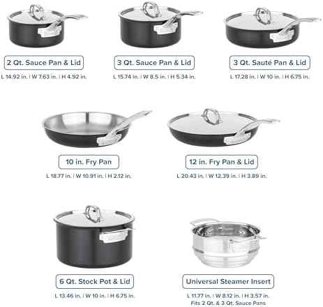 Viking 3-Ply Pots and Pans Set, 12 Piece Stainless Steel Kitchen