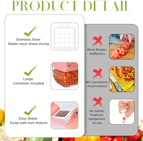 Pink 16-in-1 Vegetable Chopper