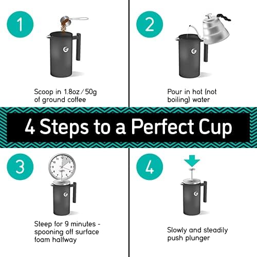 Coffee Gator 34 Oz French Press and 4oz Mini Canister