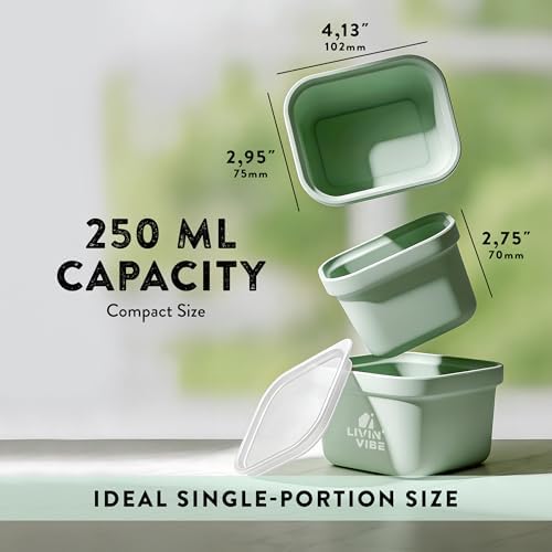 Silicone Freezer Trays with Lids, 4 Pack, 8.45 fl oz (250 ml) Each