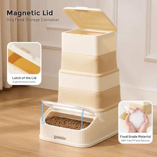 ZOMISIA 30-40lbs First-in, First-out Collapsible Dog Food Storage