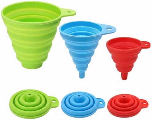 Kitchen Funnel Set 3 Pack, Large, Medium, and Small, Food Grade