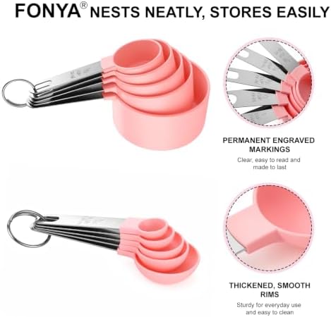 Measuring Cups and Spoons Set, 10-Piece with Stainless Steel Handles