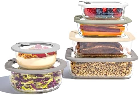 Bentgo Glass Food Storage Containers with Lids, 12 Piece Set
