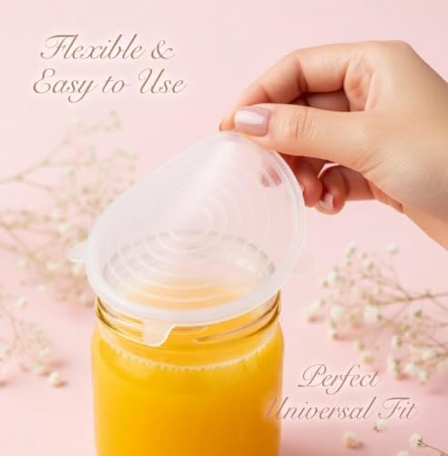 Reusable Silicone Food Storage Lids, 6 Pack
