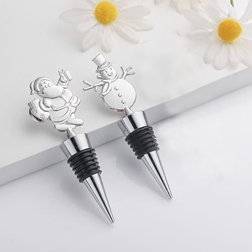Christmas Wine Bottle Stoppers, Xmas Holiday Stoppers Set Reusable